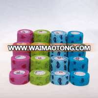 Cohesive Flexible Bandage Cotton Cohesive Bandage sports tape Mixed Color Self Adhesive elastic bandage